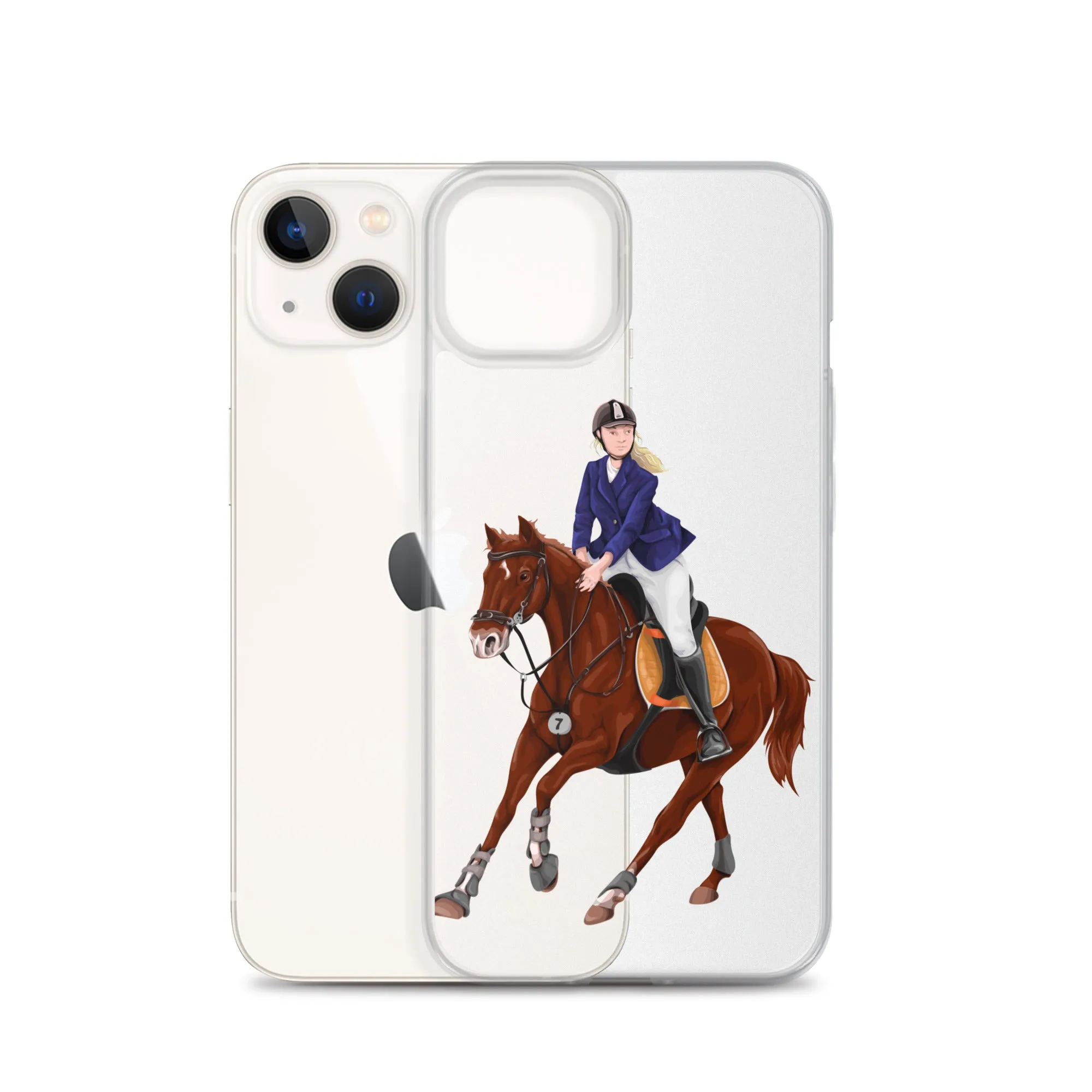 Horse Rider iPhone 15 14 13 12 Pro Max Case, Clear Girl Riding Equestrian Aesthetic Print Cute iPhone 11 Mini SE 2020 XS XR X 7 Plus 8