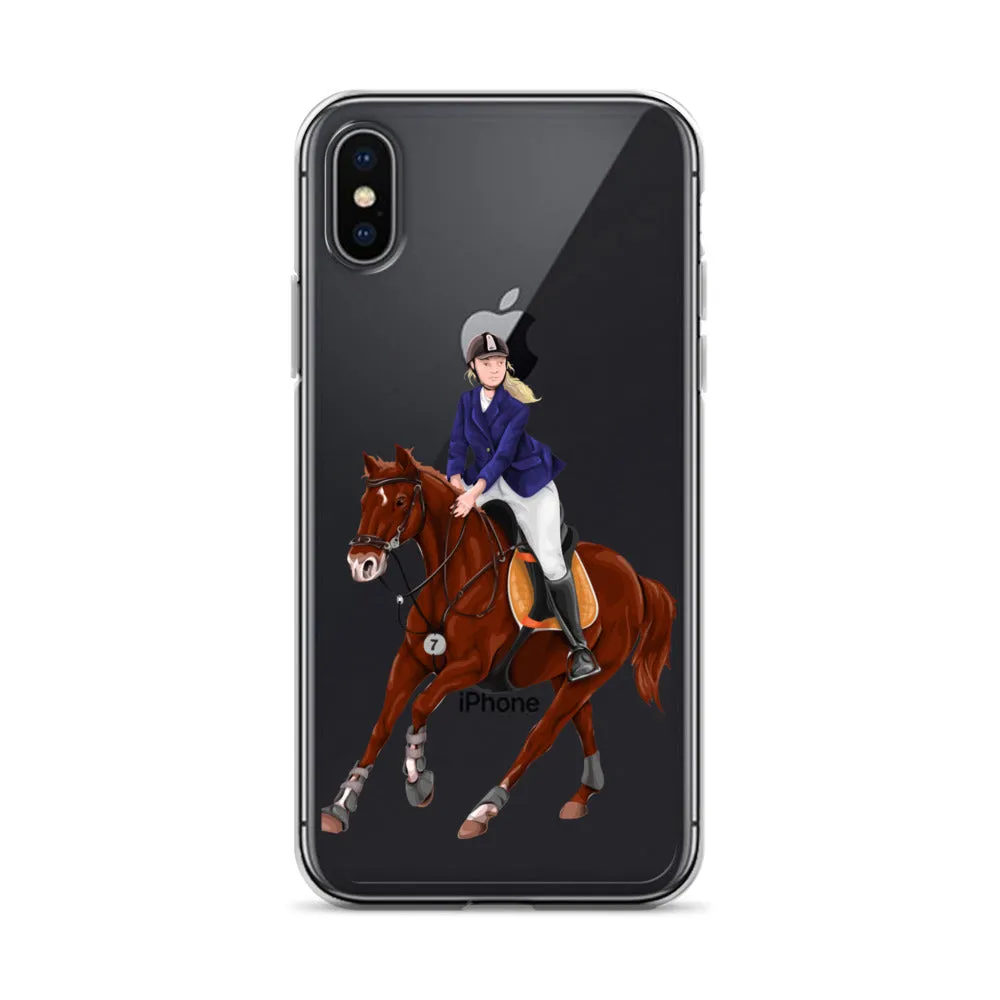 Horse Rider iPhone 15 14 13 12 Pro Max Case, Clear Girl Riding Equestrian Aesthetic Print Cute iPhone 11 Mini SE 2020 XS XR X 7 Plus 8