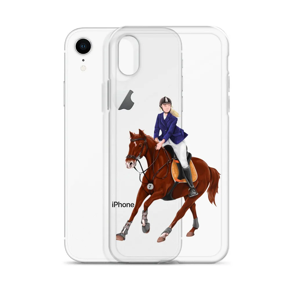 Horse Rider iPhone 15 14 13 12 Pro Max Case, Clear Girl Riding Equestrian Aesthetic Print Cute iPhone 11 Mini SE 2020 XS XR X 7 Plus 8