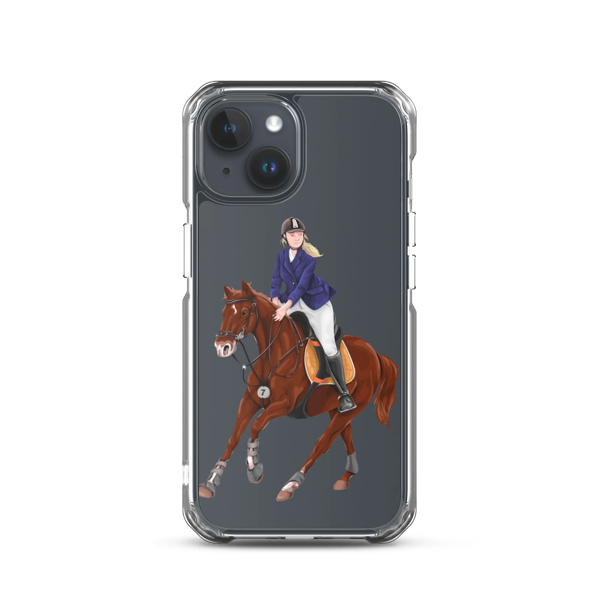 Horse Rider iPhone 15 14 13 12 Pro Max Case, Clear Girl Riding Equestrian Aesthetic Print Cute iPhone 11 Mini SE 2020 XS XR X 7 Plus 8