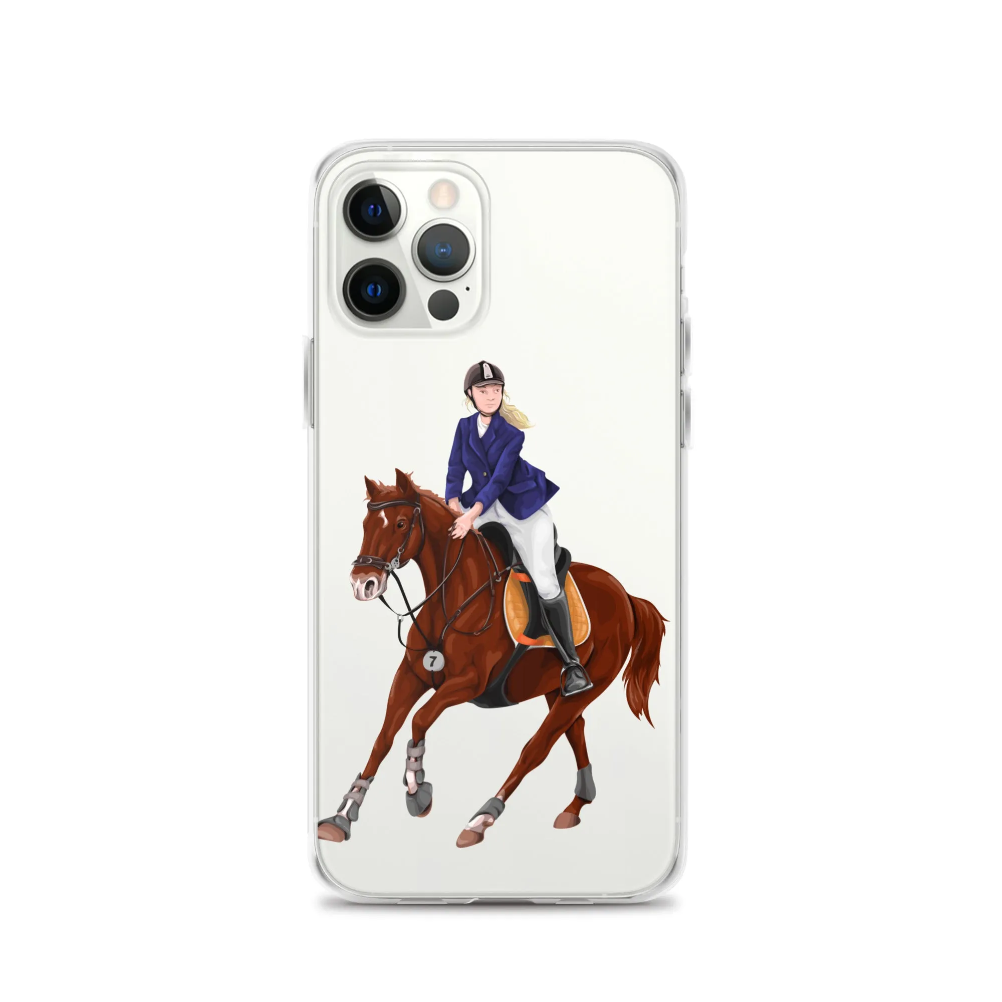 Horse Rider iPhone 15 14 13 12 Pro Max Case, Clear Girl Riding Equestrian Aesthetic Print Cute iPhone 11 Mini SE 2020 XS XR X 7 Plus 8