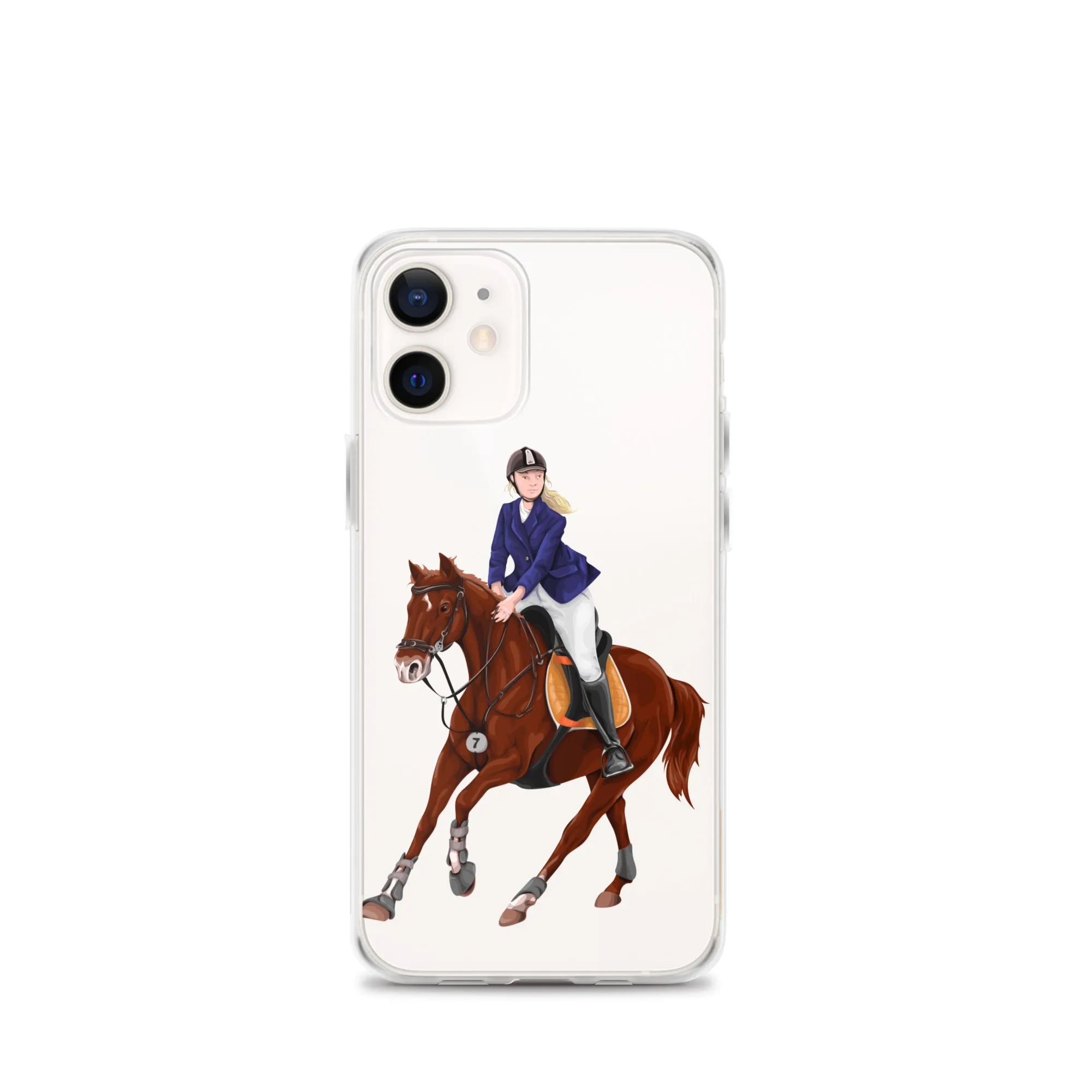 Horse Rider iPhone 15 14 13 12 Pro Max Case, Clear Girl Riding Equestrian Aesthetic Print Cute iPhone 11 Mini SE 2020 XS XR X 7 Plus 8