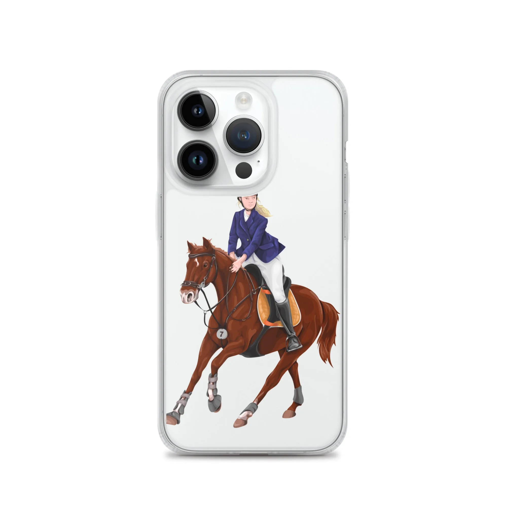 Horse Rider iPhone 15 14 13 12 Pro Max Case, Clear Girl Riding Equestrian Aesthetic Print Cute iPhone 11 Mini SE 2020 XS XR X 7 Plus 8