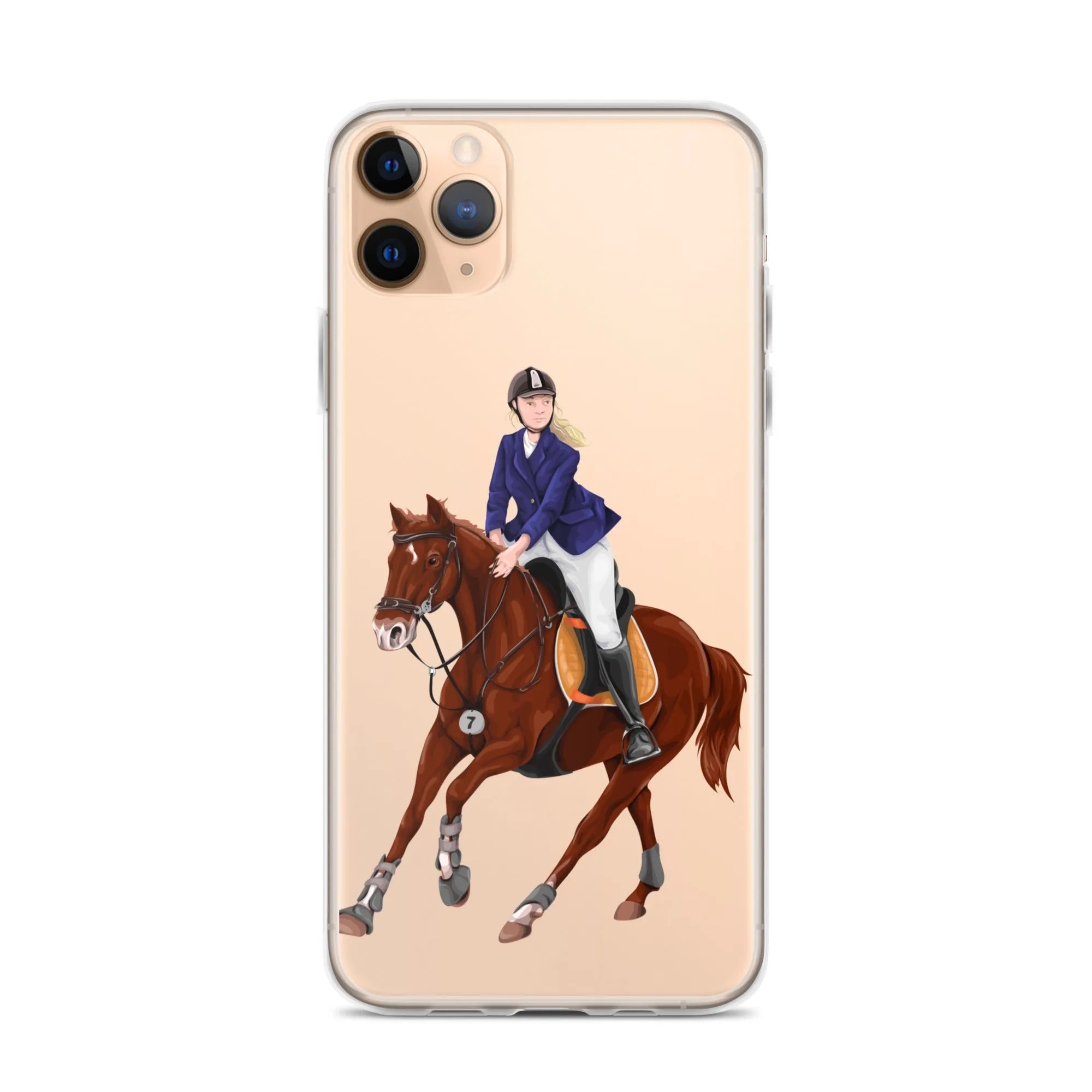 Horse Rider iPhone 15 14 13 12 Pro Max Case, Clear Girl Riding Equestrian Aesthetic Print Cute iPhone 11 Mini SE 2020 XS XR X 7 Plus 8