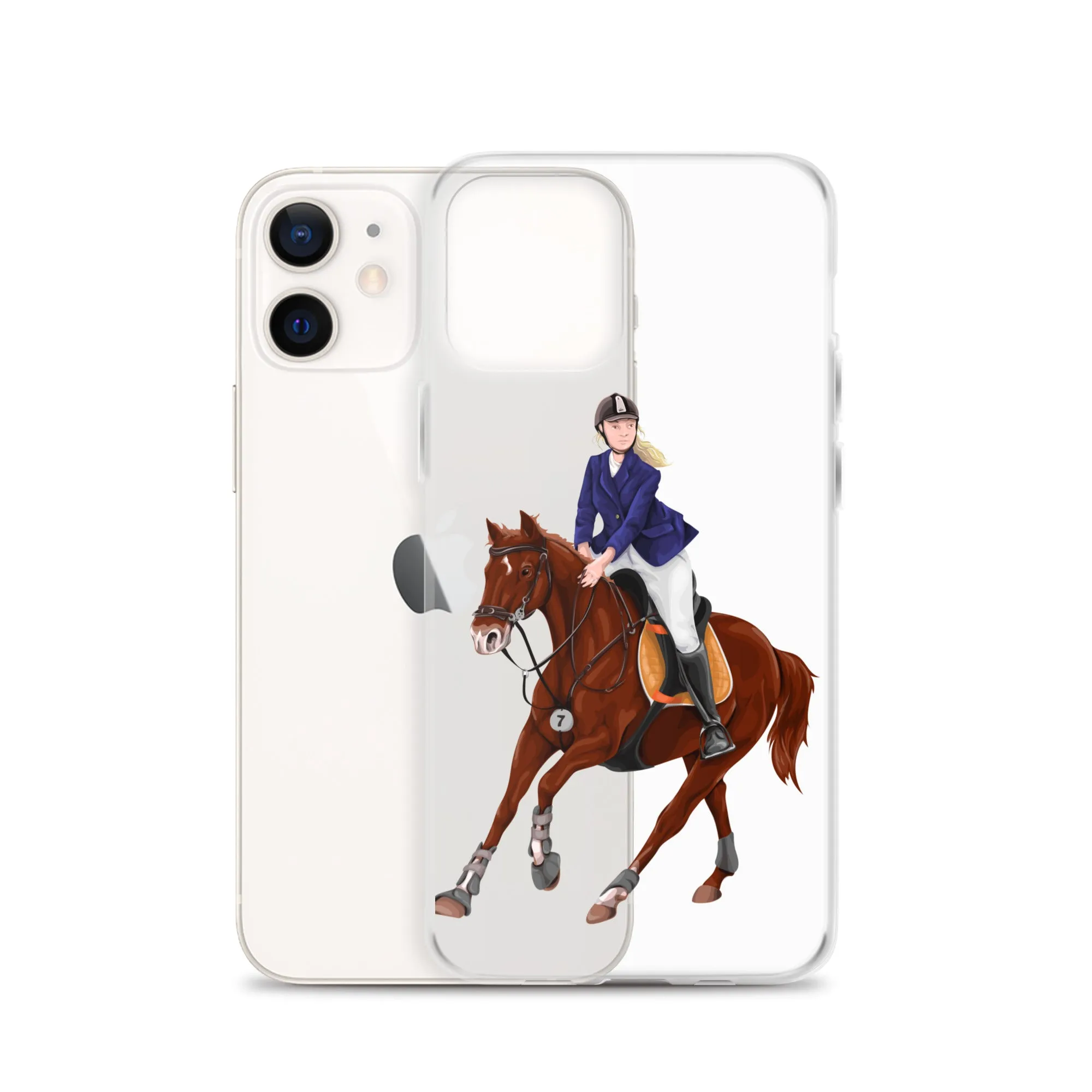 Horse Rider iPhone 15 14 13 12 Pro Max Case, Clear Girl Riding Equestrian Aesthetic Print Cute iPhone 11 Mini SE 2020 XS XR X 7 Plus 8