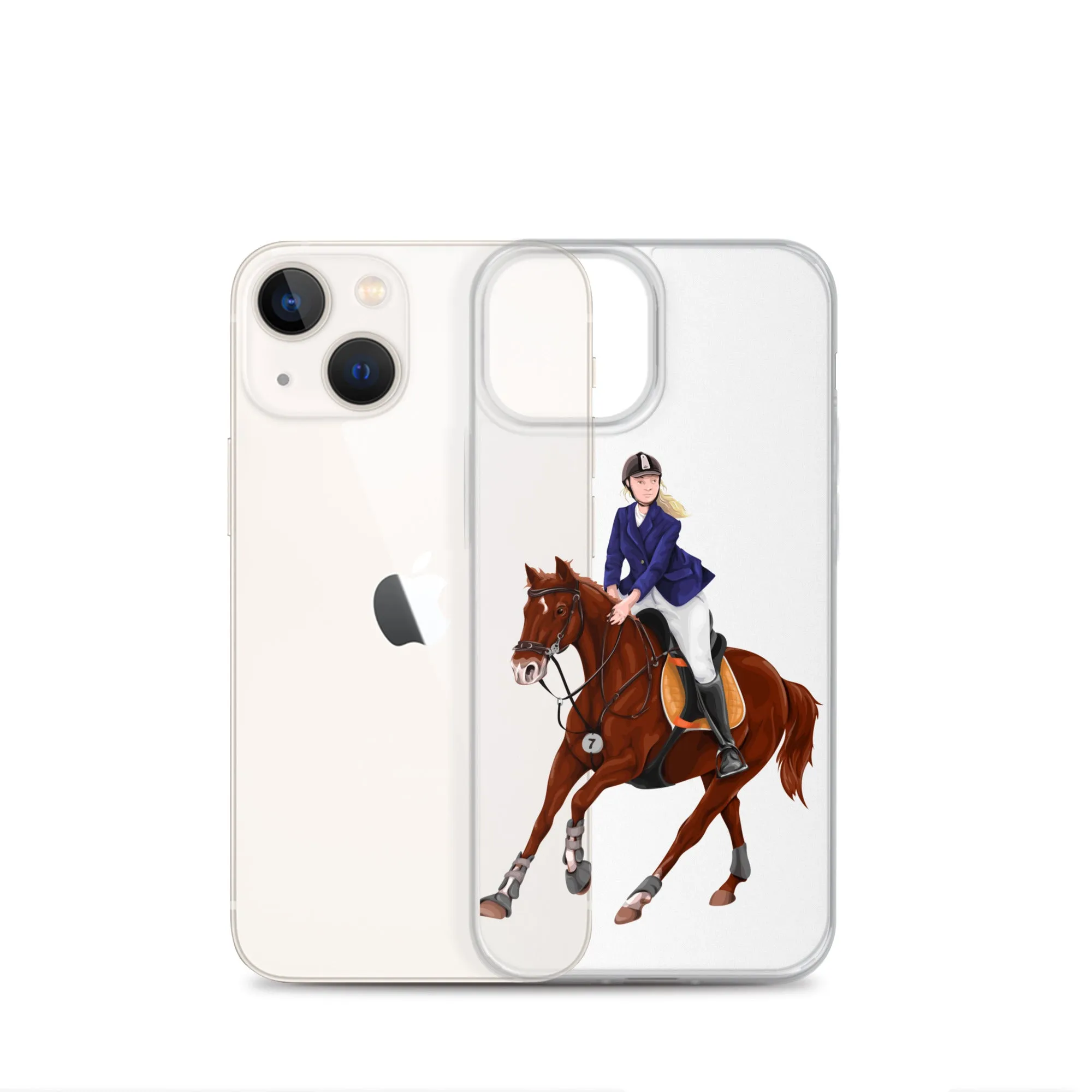 Horse Rider iPhone 15 14 13 12 Pro Max Case, Clear Girl Riding Equestrian Aesthetic Print Cute iPhone 11 Mini SE 2020 XS XR X 7 Plus 8