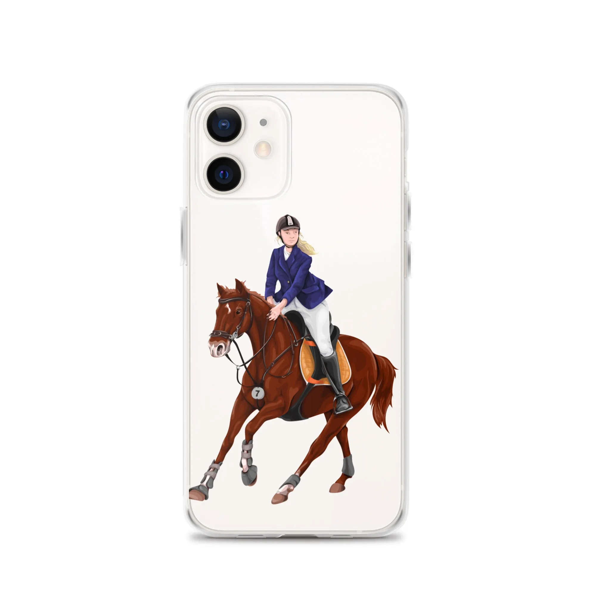 Horse Rider iPhone 15 14 13 12 Pro Max Case, Clear Girl Riding Equestrian Aesthetic Print Cute iPhone 11 Mini SE 2020 XS XR X 7 Plus 8