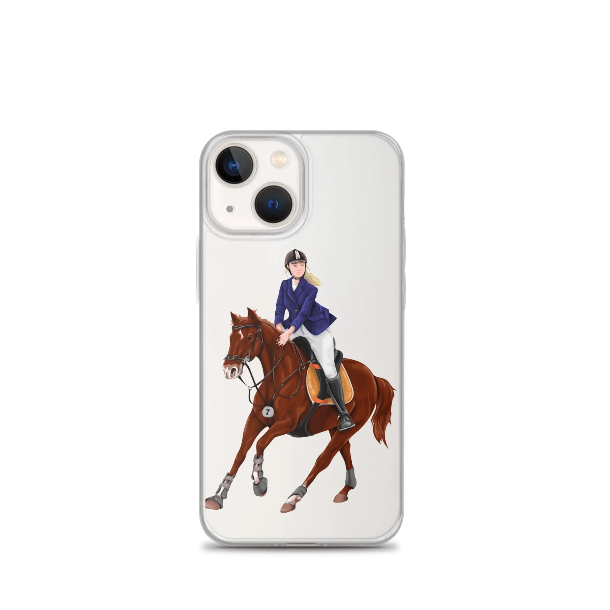 Horse Rider iPhone 15 14 13 12 Pro Max Case, Clear Girl Riding Equestrian Aesthetic Print Cute iPhone 11 Mini SE 2020 XS XR X 7 Plus 8