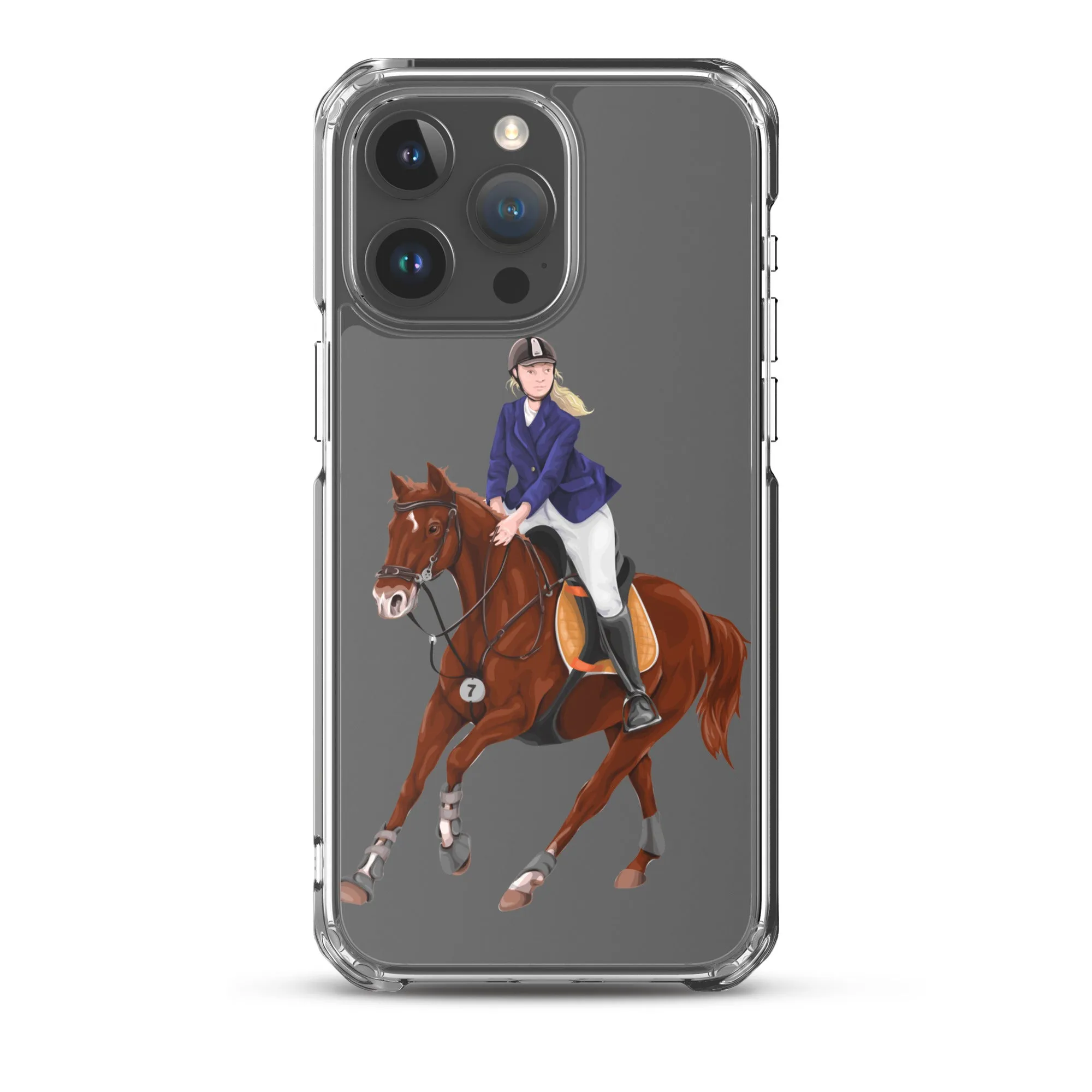 Horse Rider iPhone 15 14 13 12 Pro Max Case, Clear Girl Riding Equestrian Aesthetic Print Cute iPhone 11 Mini SE 2020 XS XR X 7 Plus 8