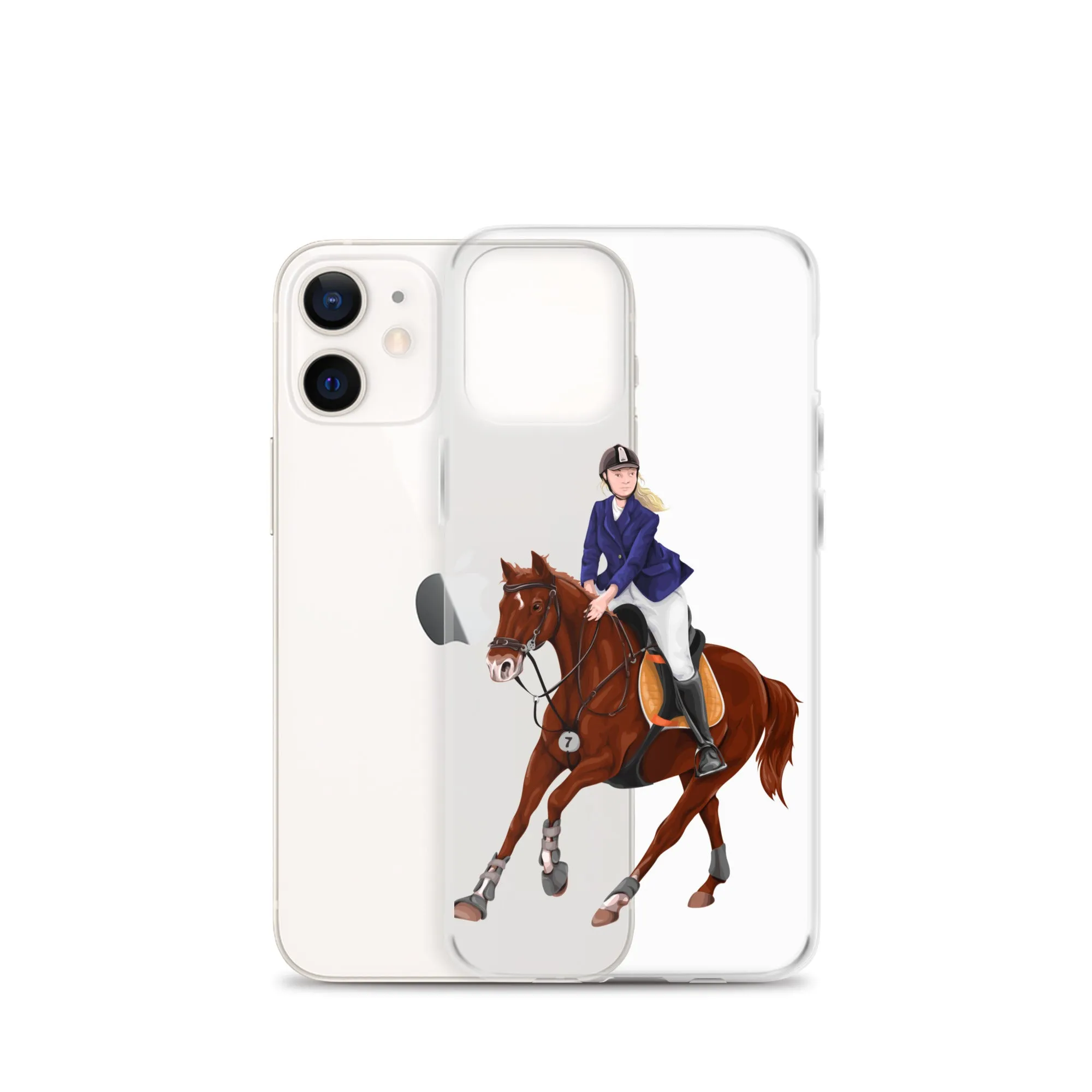 Horse Rider iPhone 15 14 13 12 Pro Max Case, Clear Girl Riding Equestrian Aesthetic Print Cute iPhone 11 Mini SE 2020 XS XR X 7 Plus 8