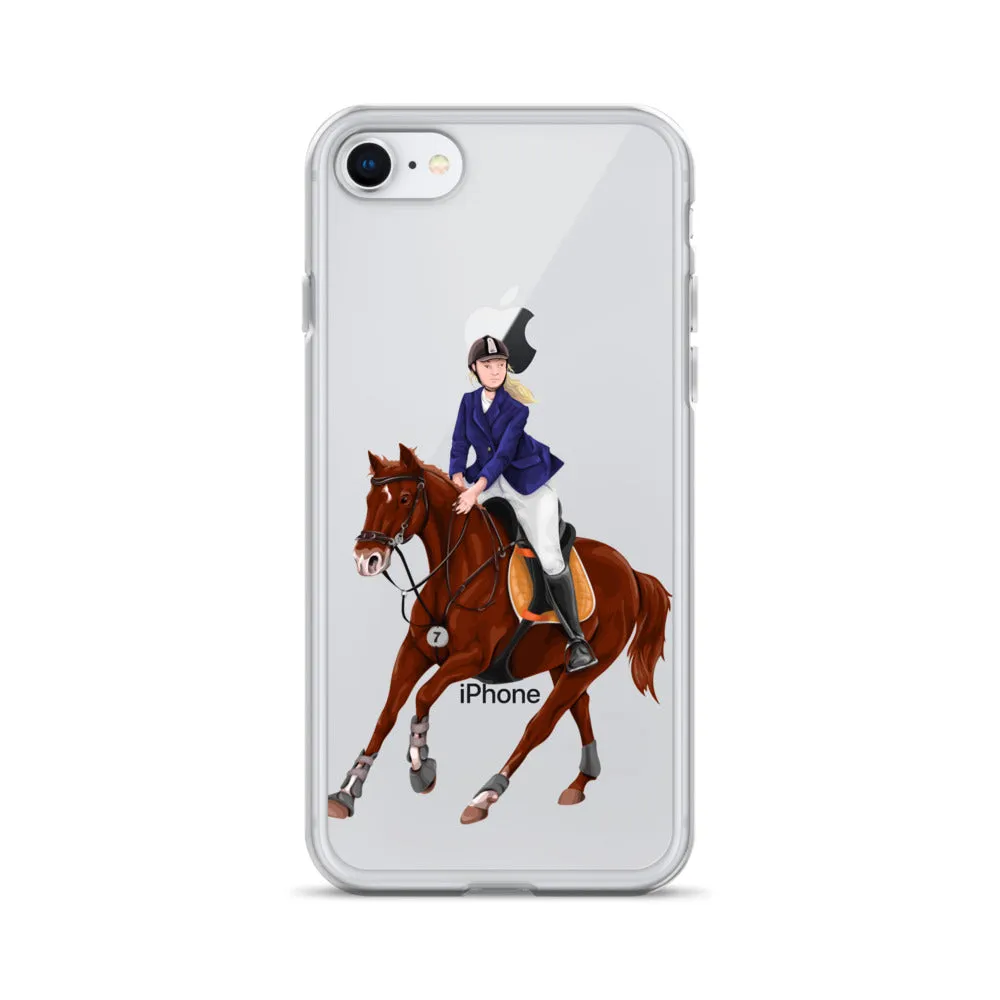 Horse Rider iPhone 15 14 13 12 Pro Max Case, Clear Girl Riding Equestrian Aesthetic Print Cute iPhone 11 Mini SE 2020 XS XR X 7 Plus 8