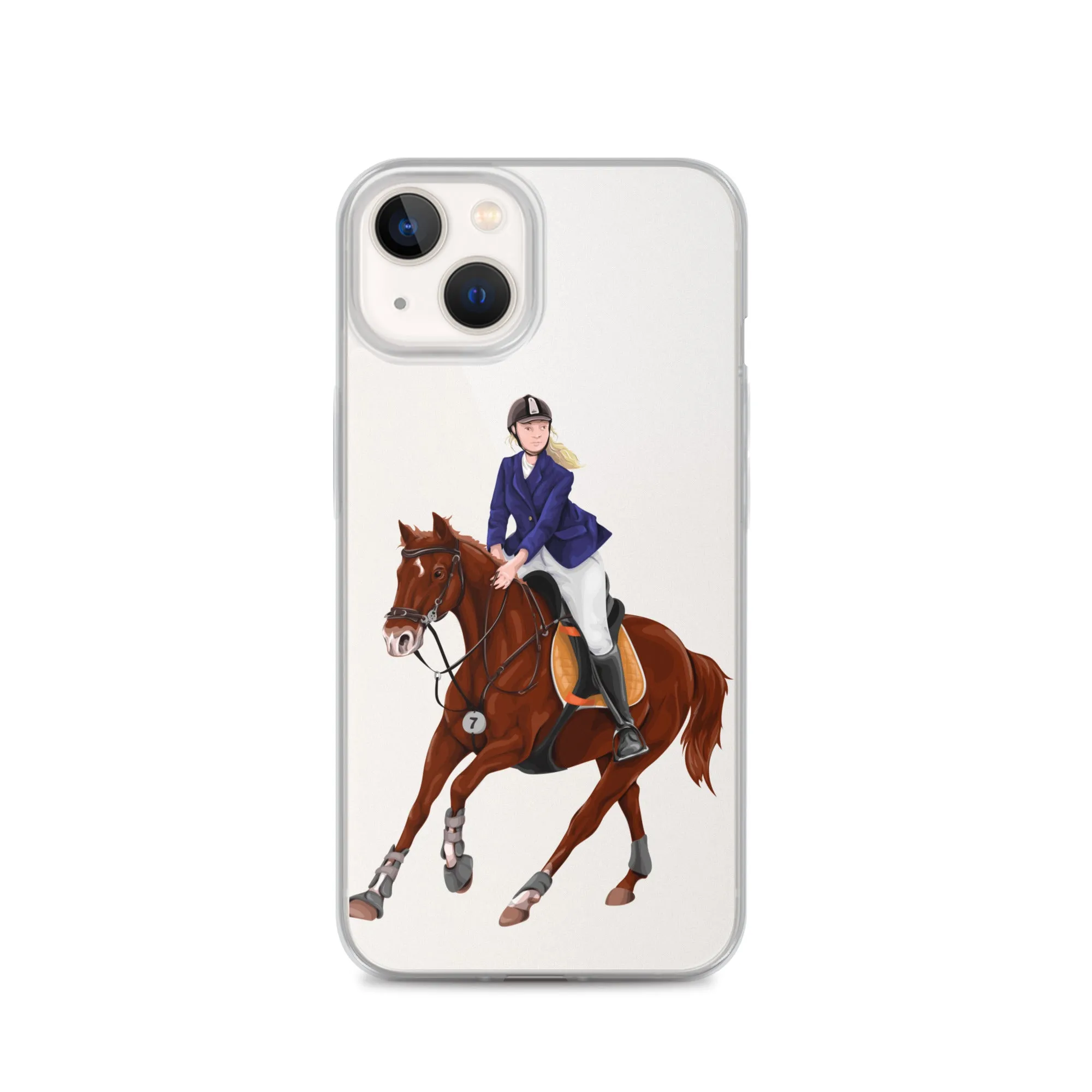 Horse Rider iPhone 15 14 13 12 Pro Max Case, Clear Girl Riding Equestrian Aesthetic Print Cute iPhone 11 Mini SE 2020 XS XR X 7 Plus 8