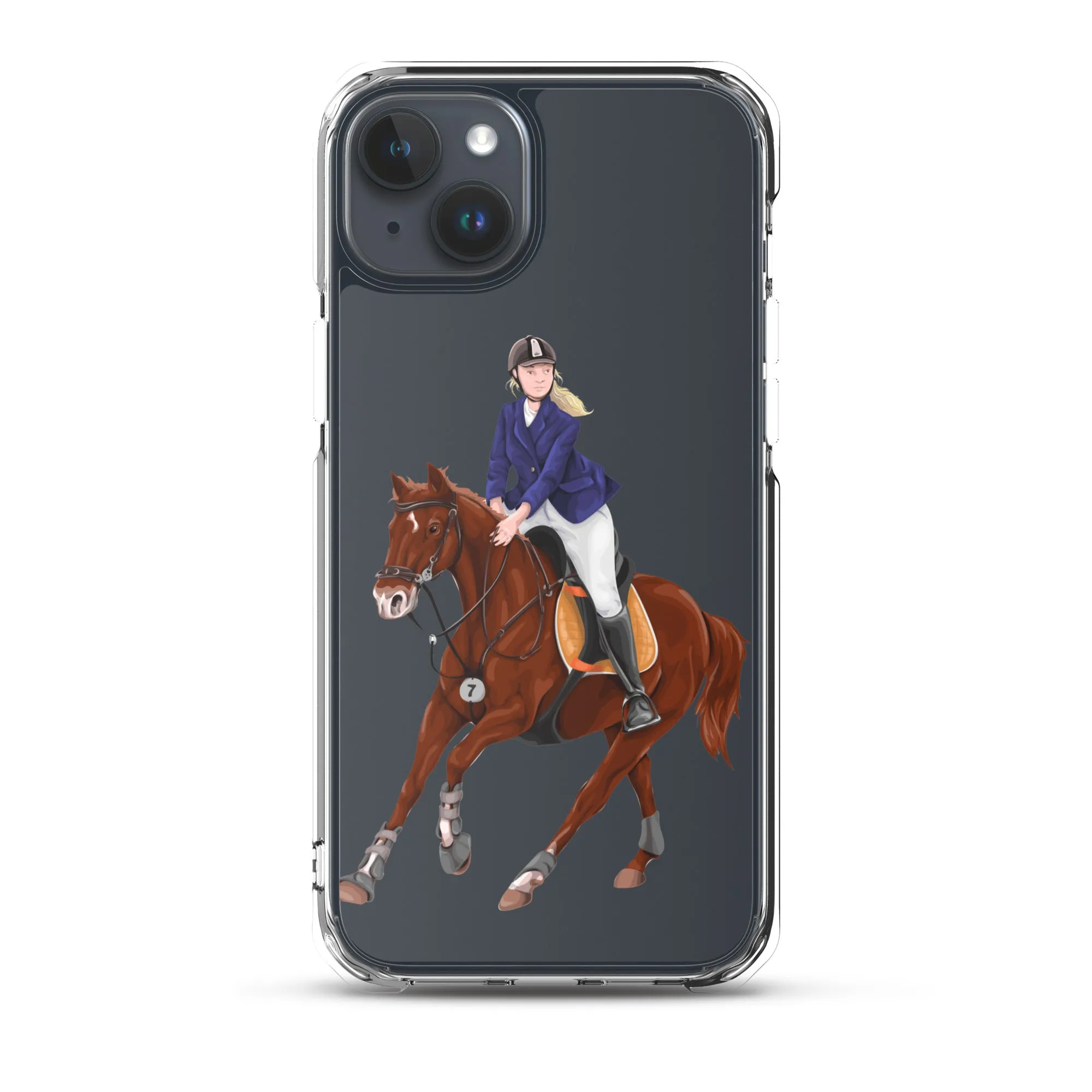 Horse Rider iPhone 15 14 13 12 Pro Max Case, Clear Girl Riding Equestrian Aesthetic Print Cute iPhone 11 Mini SE 2020 XS XR X 7 Plus 8