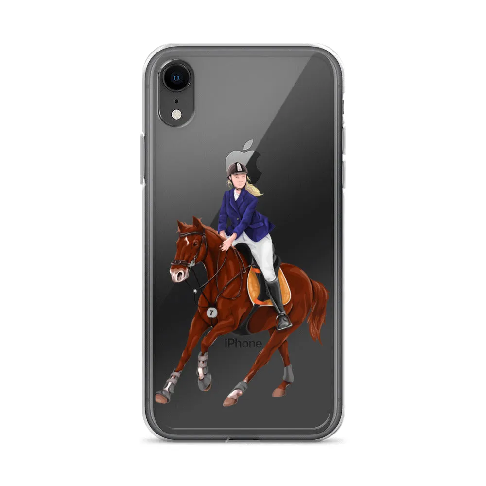 Horse Rider iPhone 15 14 13 12 Pro Max Case, Clear Girl Riding Equestrian Aesthetic Print Cute iPhone 11 Mini SE 2020 XS XR X 7 Plus 8