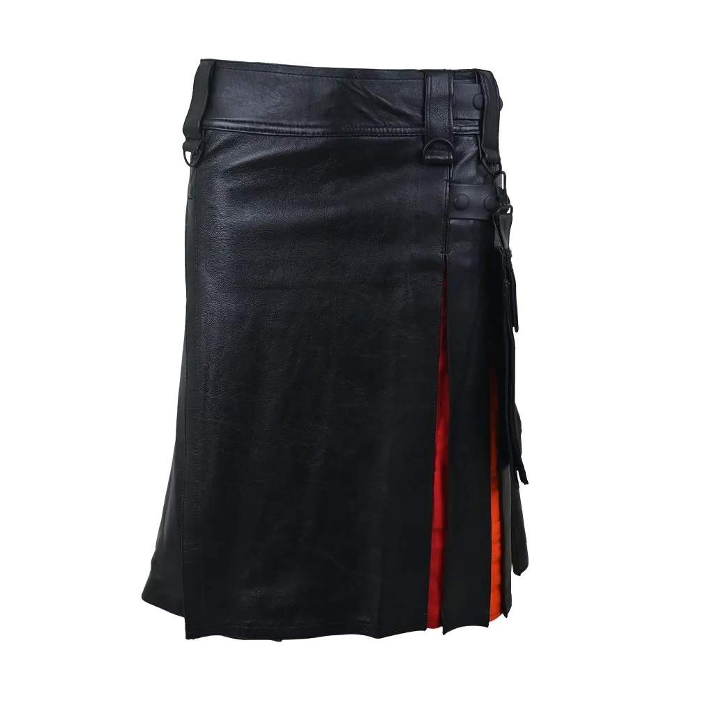 Hybrid Customized Leather Utility Kilt Rainbow