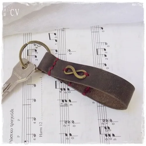 Infinity Leather Keychain ~