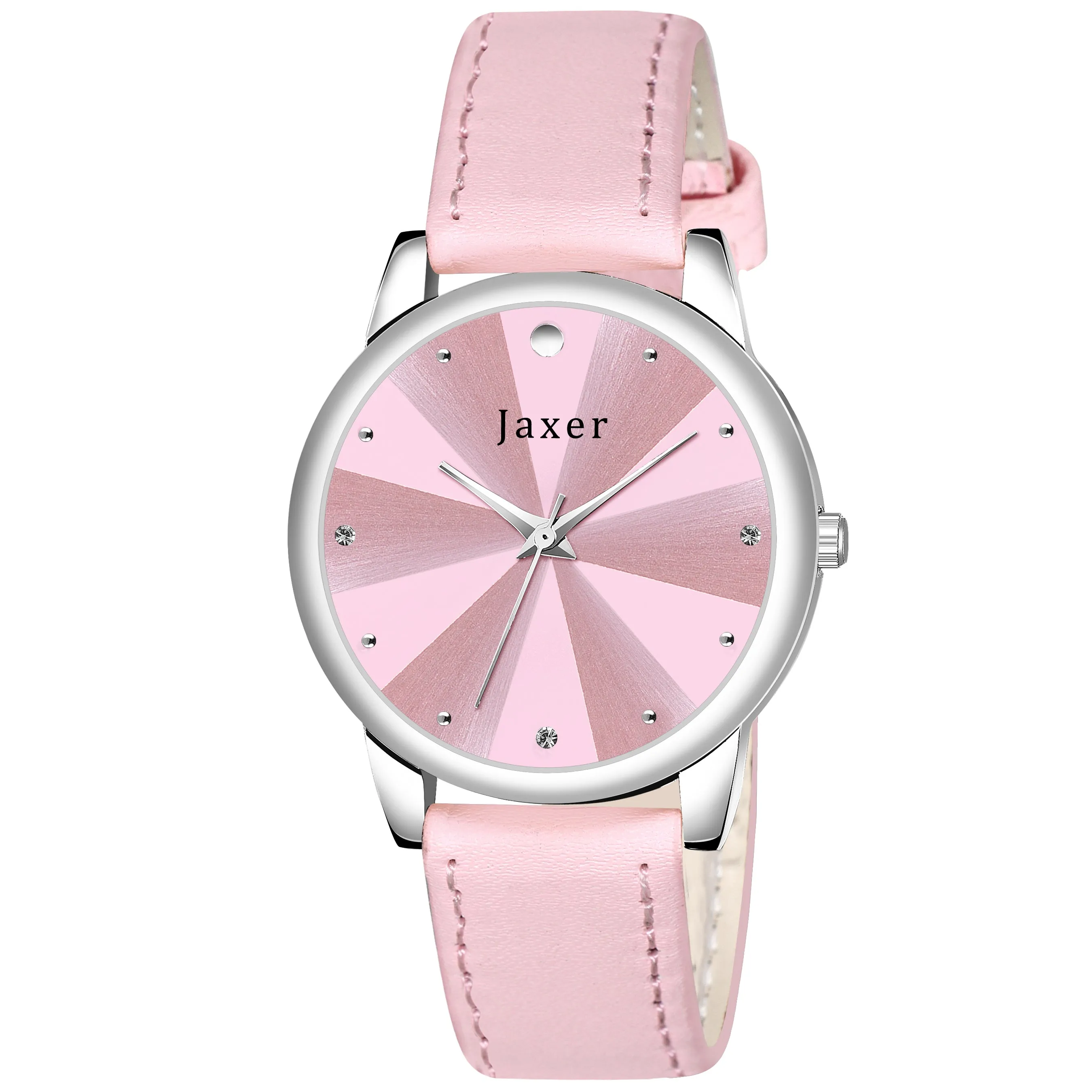 Jaxer Pink Leather Strap Analog Wrist Watch for Women - JXRW2574