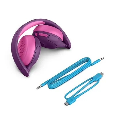 JLab JBuddies Bluetooth Wireless ANC Kids' Headphones - Purple/Pink