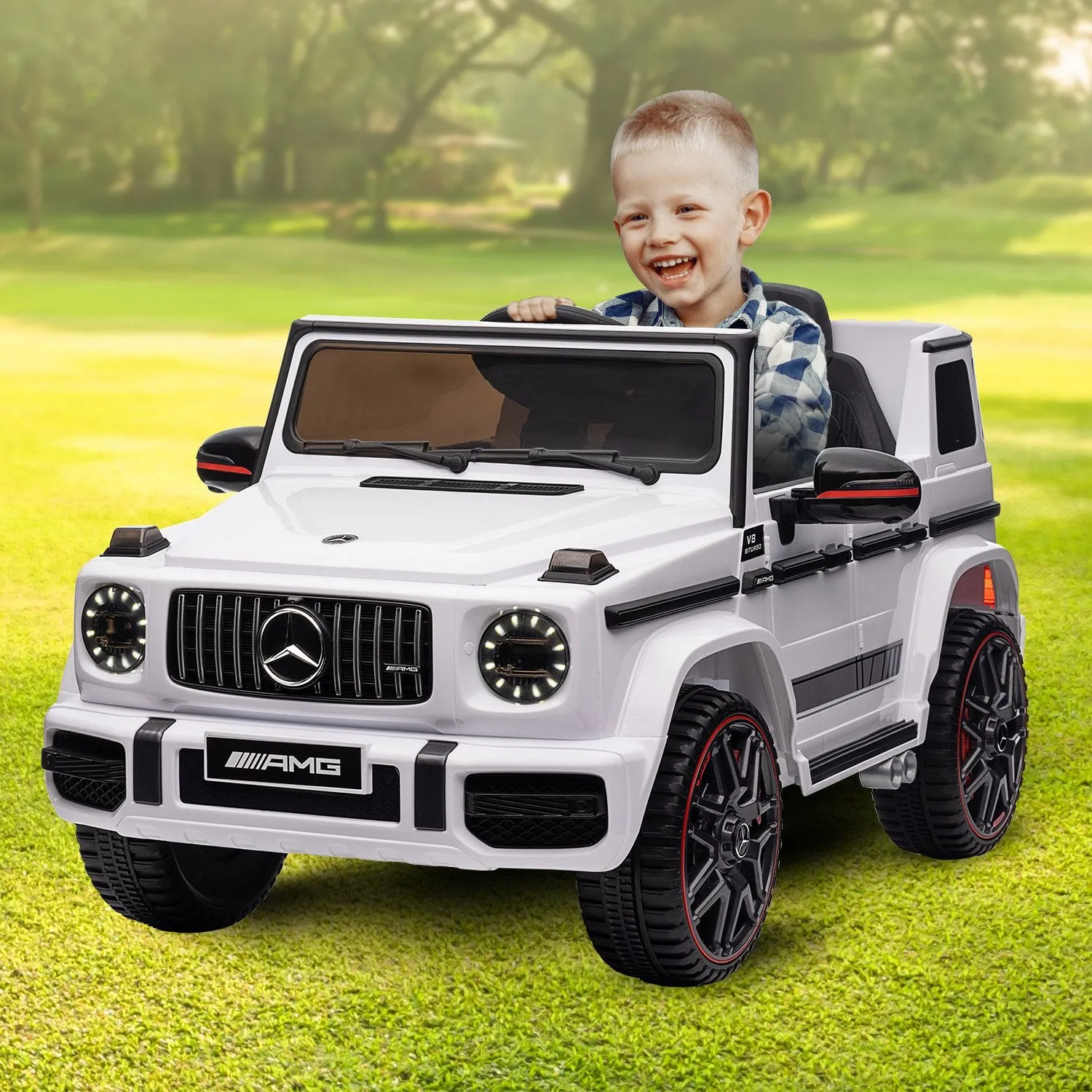 Kahuna Mercedes Benz AMG G63 Licensed Kids Ride On Electric Car Remote Control - White