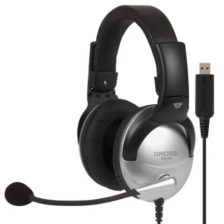 Koss | Sb45 Usb | Gaming Headphones | Wired | On-Ear | Microphone | Noise Canceling | Silver/Black