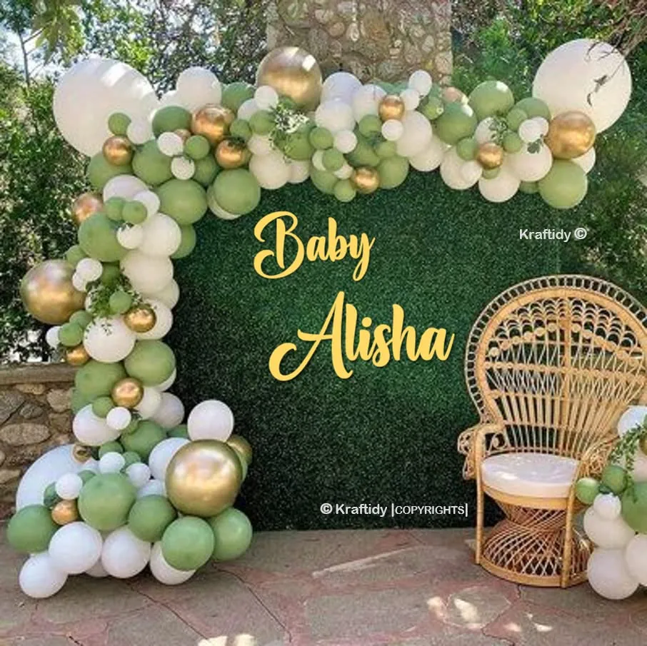 Kraftidy customized name Wooden banner sign for Baby boy, girl, birthday Or naming ceremony, party, event background personalized with name decoration Name Banner Signs