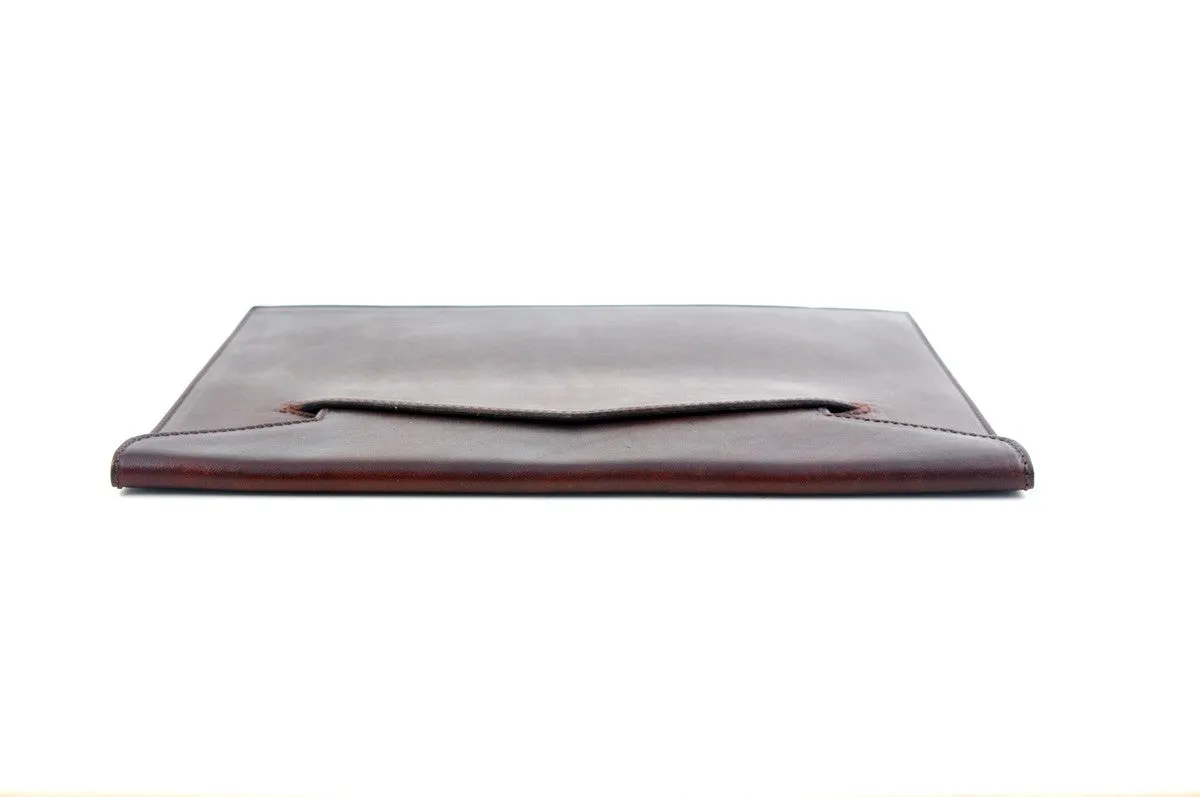 Leather Envelope Document Case - Walnut Brown