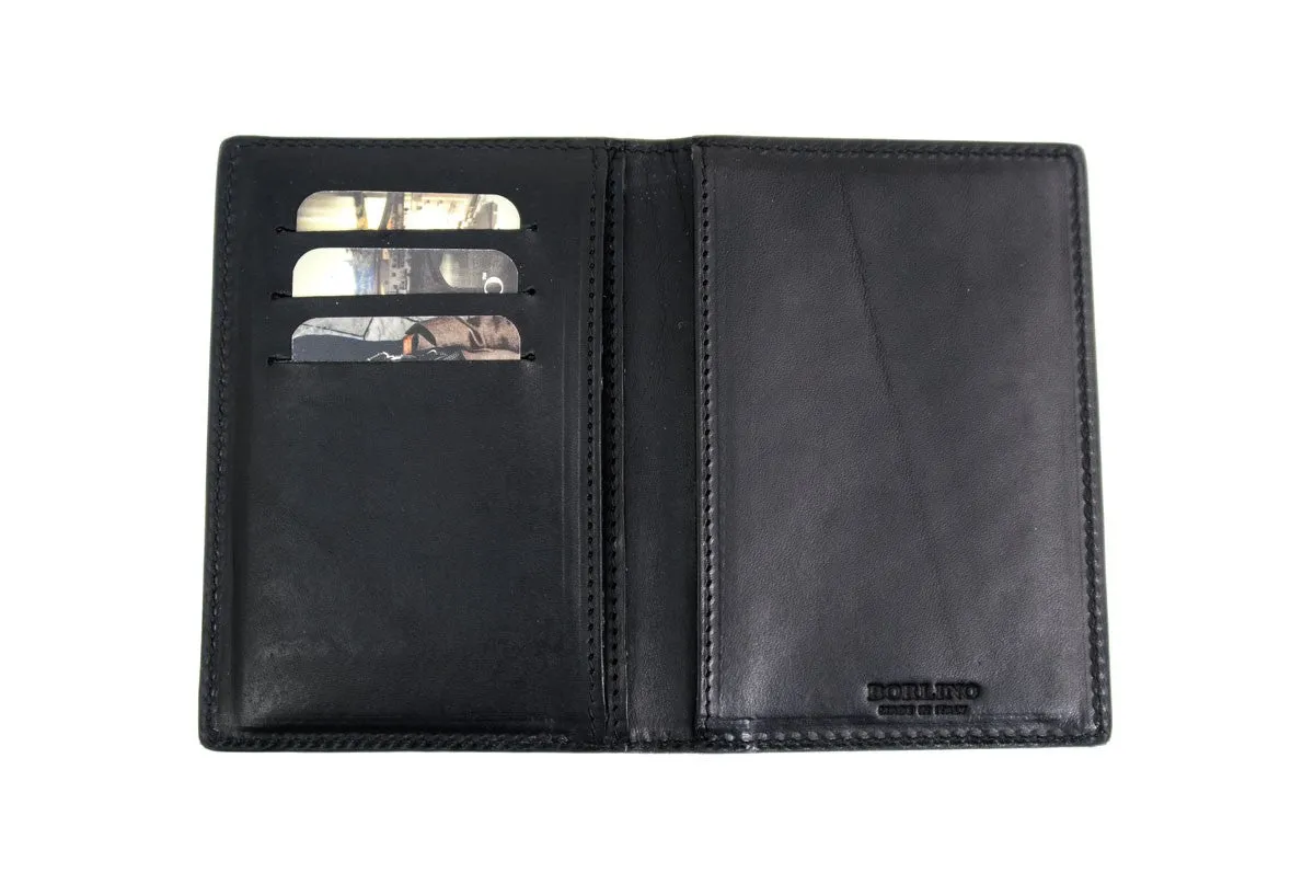 Leather Passport Case  / Credit Card Case Wallet - Onyx Black