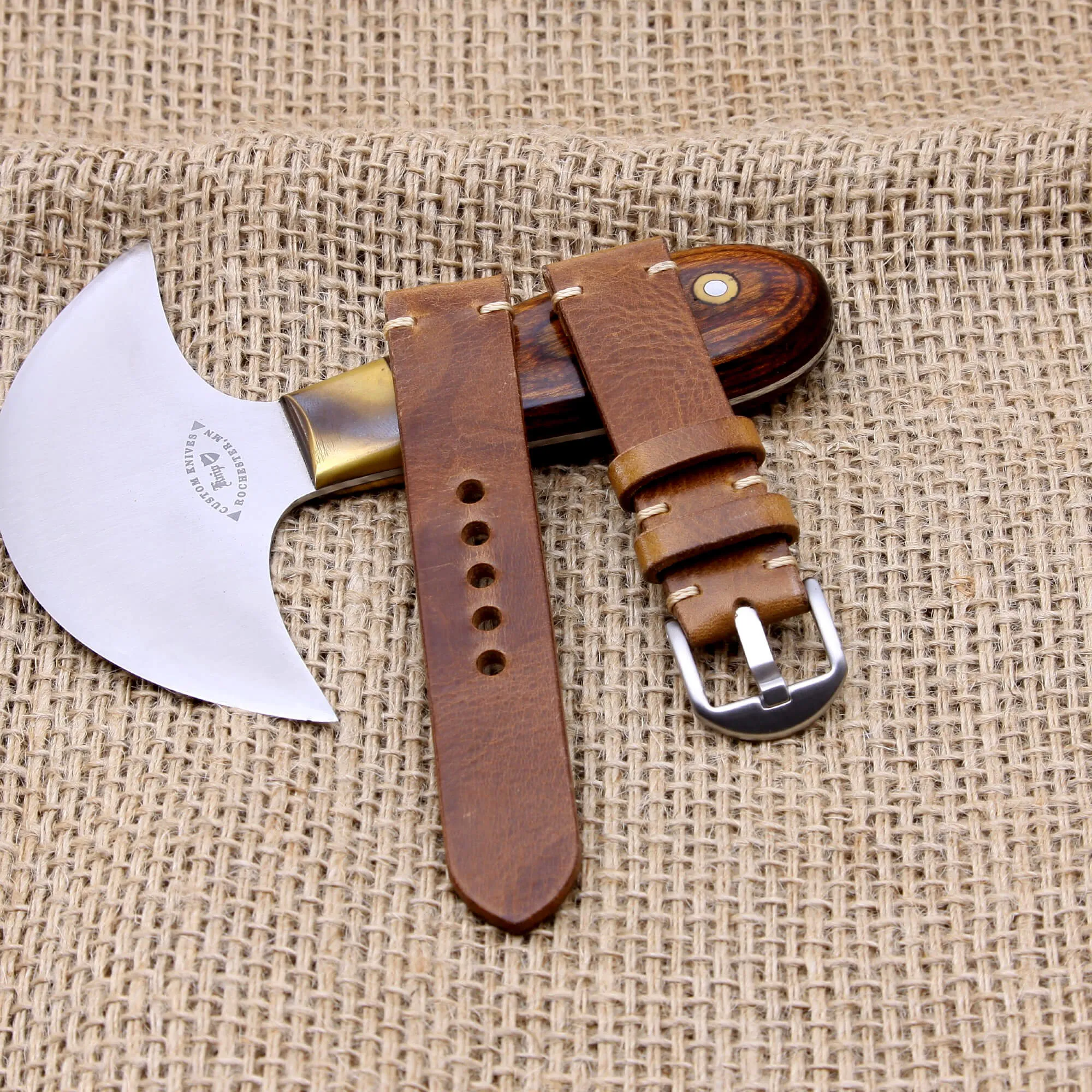 Leather Watch Strap, Military 102 | For Apple Watch