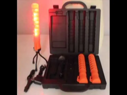 LED Baton Road Flare 3- Pack Rechargeable Kit (Red LEDs)