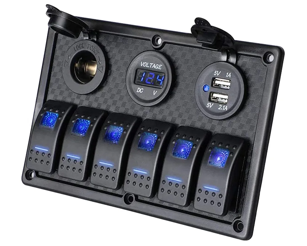 Led Rocker Switch Panel 6 Way