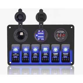 Led Rocker Switch Panel 6 Way