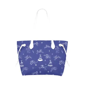 Ledger Dabbles Blue Clover Canvas Tote Bag