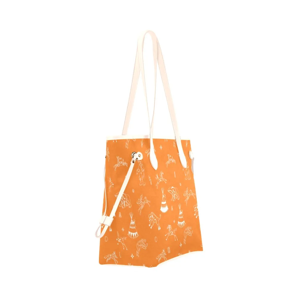 Ledger Dabbles Orange Clover Canvas Tote Bag