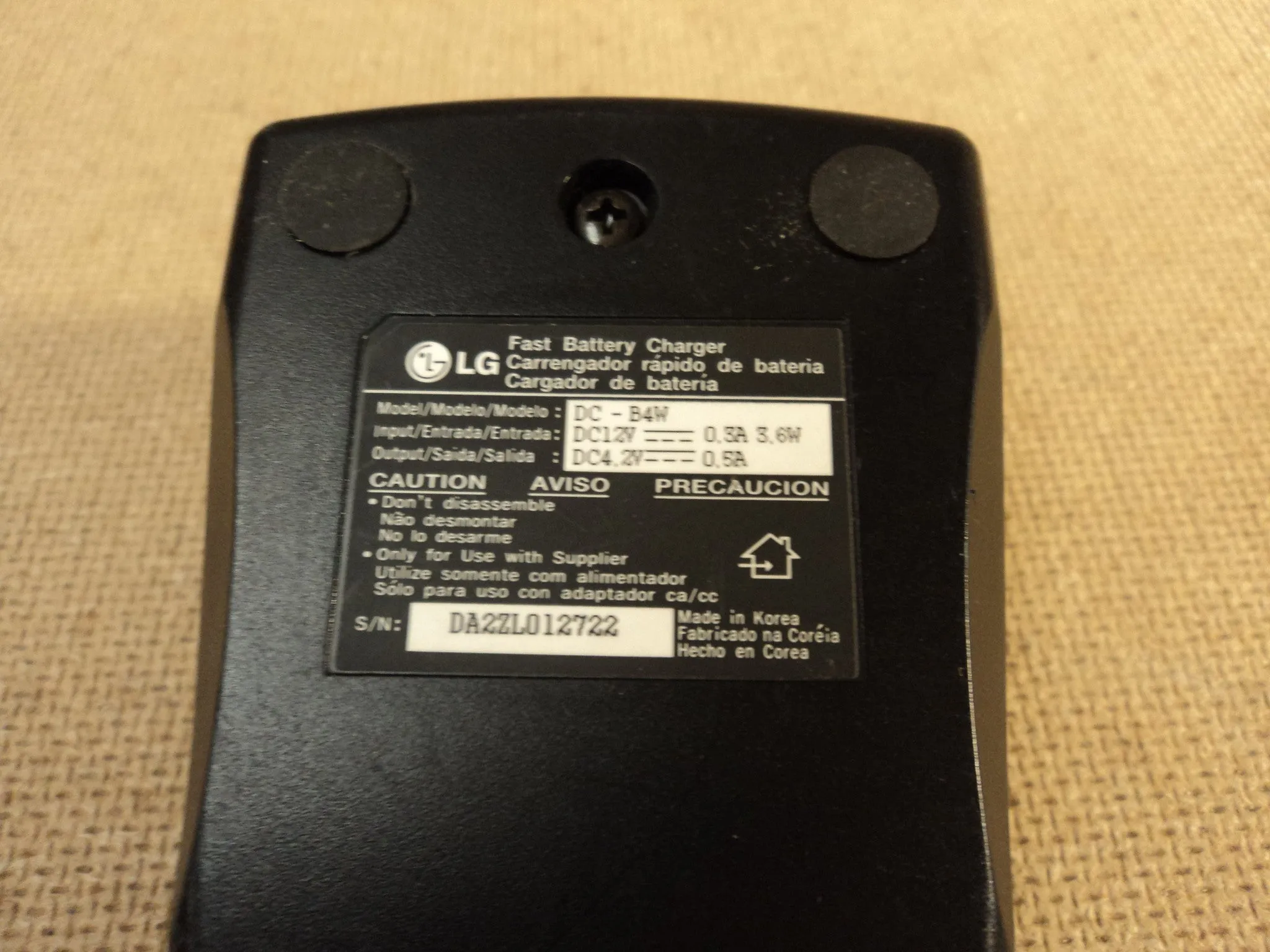 LG Wall Charger Black Fast Battery DC-B4W -- Used