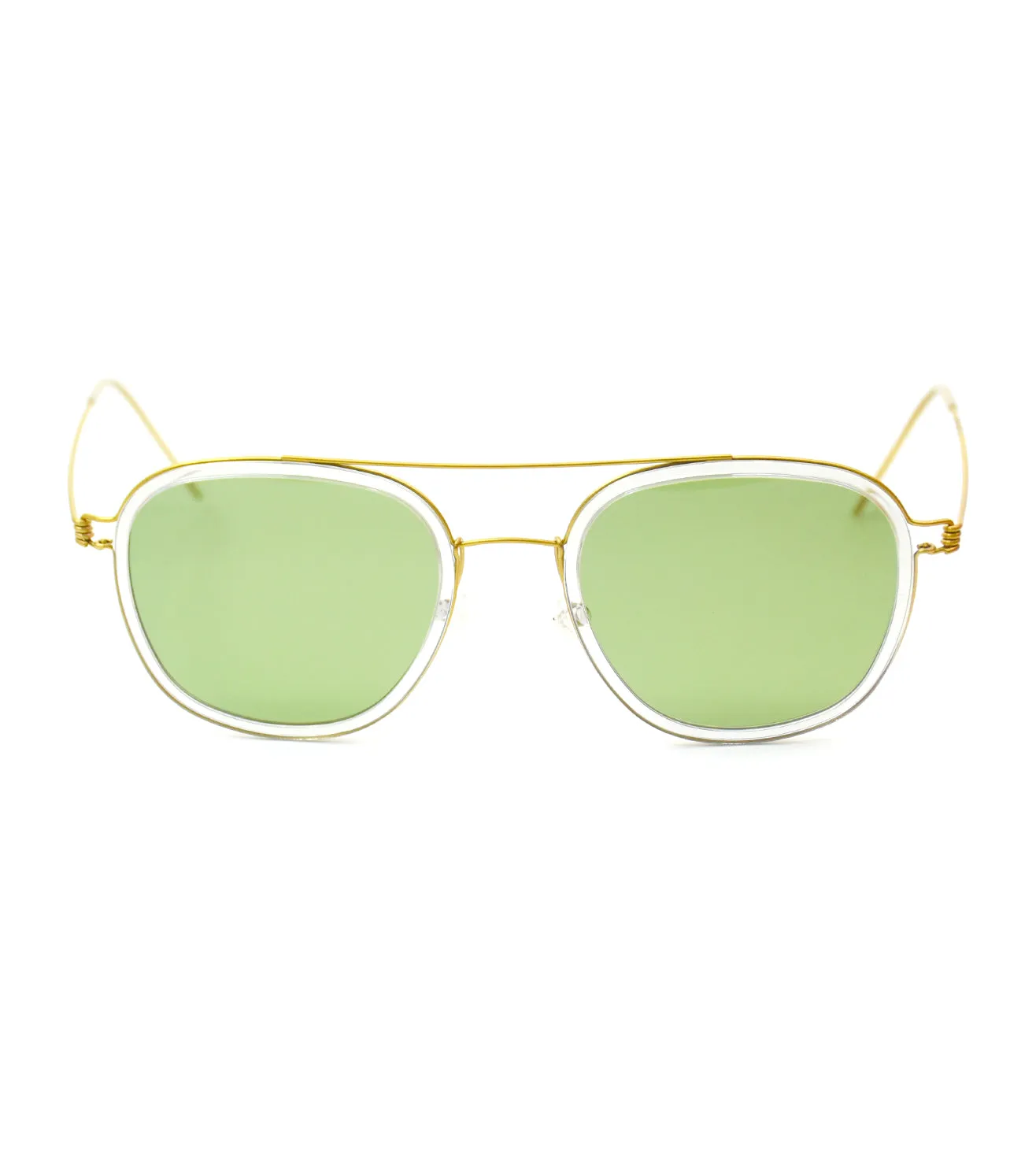 Lindberg Unisex Green Aviator Sunglasses