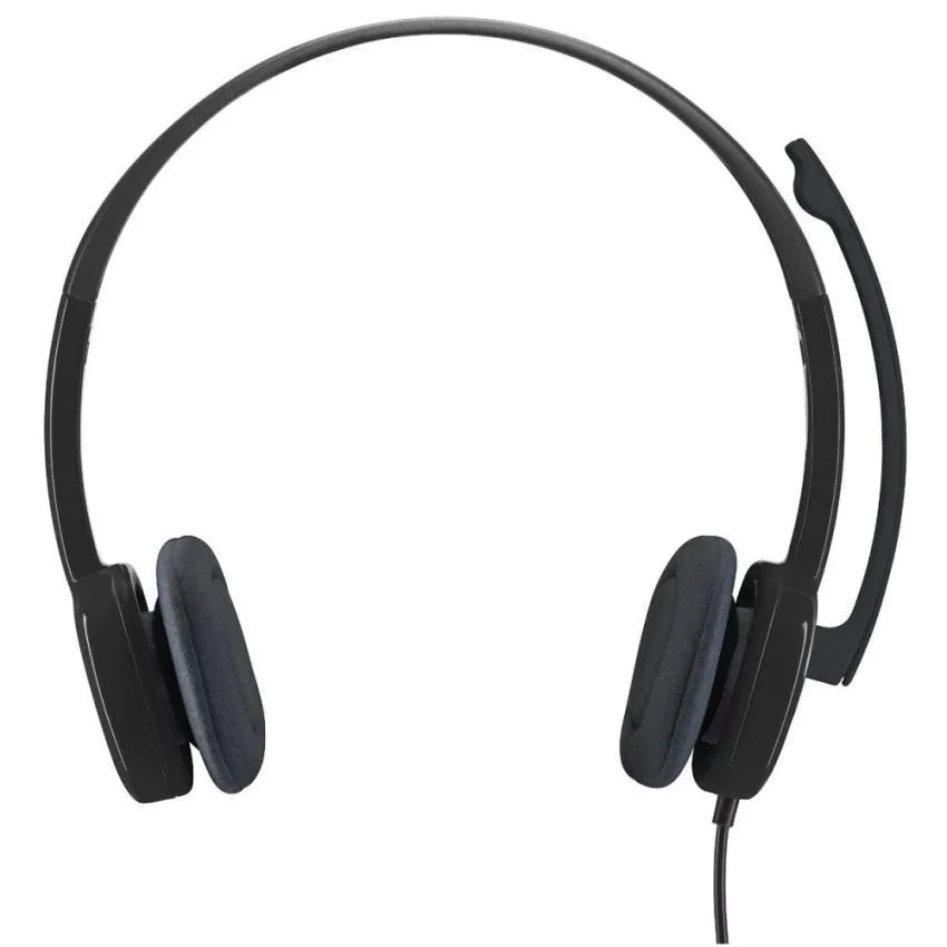 Logitech H151 Wired Headset, Stereo Headphones with Rotating Noise-Cancelling Microphone, 3.5 mm Audio Jack