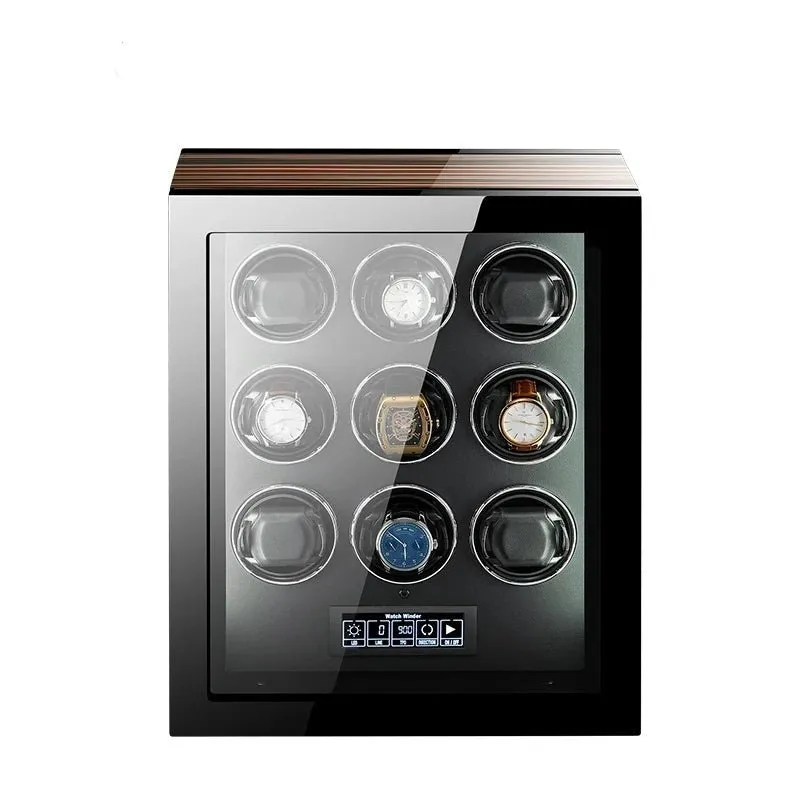 Luxury Watch Winder Box With LCD Display - Wooden Watch Accessories Boxes with Remote Control