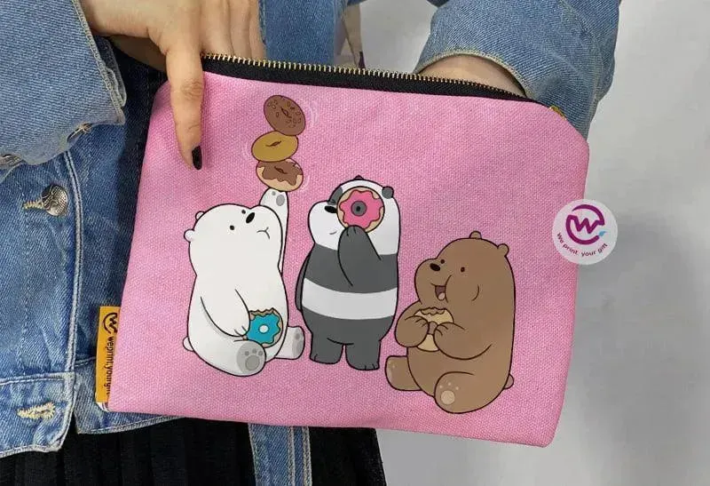 Makeup & Pencil Case-Cottons Duck - Three Bears