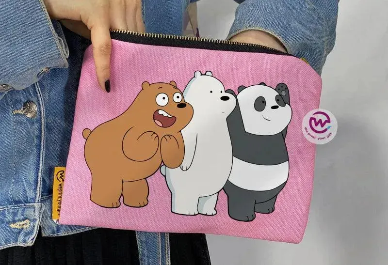 Makeup & Pencil Case-Cottons Duck - Three Bears