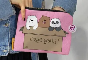 Makeup & Pencil Case-Cottons Duck - Three Bears