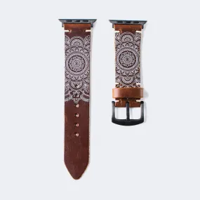 Mandala - Apple Watch Leather Band - Antique Brown