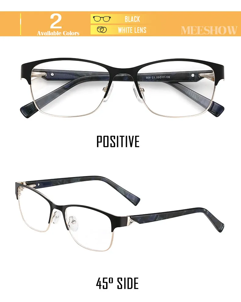 Meeshow Titanium Alloy Eyeglasses Women's Cat Eye 809