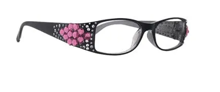 Merkel, The Diamond Crystal Shape, Bling Women Reading Glasses, Adorned w Fuchsia Genuine European Crystals  1.50 to  3. NY Fifth Avenue.