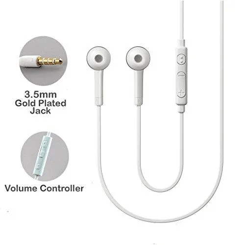 Micromax A106 Unite 2 Compatible Earphone / Handsfree In Ear Headphones with 3.5mm jack - White