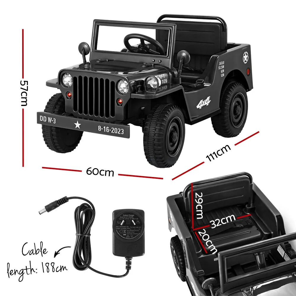 Military-Inspired 12V Kids Electric Jeep with Remote | Rigo