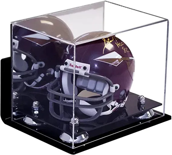 Mini/Miniature Football Helmet (not Full Size) Display Case - Mirror Wall Mounts (A003/V45)