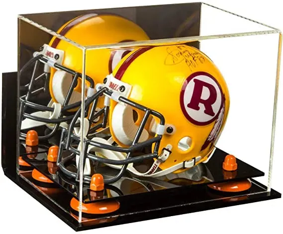 Mini/Miniature Football Helmet (not Full Size) Display Case - Mirror Wall Mounts (A003/V45)