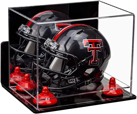 Mini/Miniature Football Helmet (not Full Size) Display Case - Mirror Wall Mounts (A003/V45)