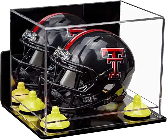 Mini/Miniature Football Helmet (not Full Size) Display Case - Mirror Wall Mounts (A003/V45)