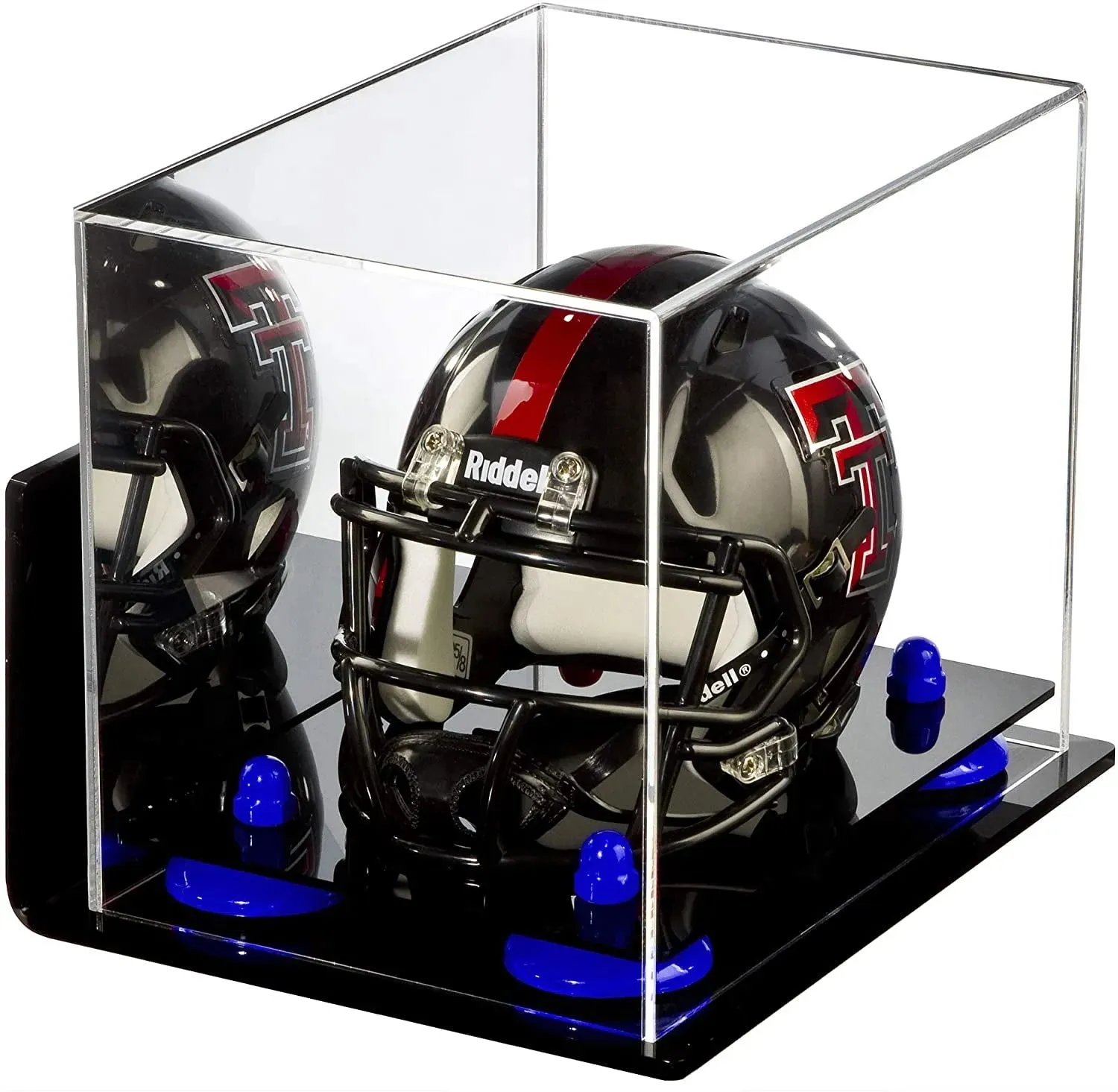 Mini/Miniature Football Helmet (not Full Size) Display Case - Mirror Wall Mounts (A003/V45)